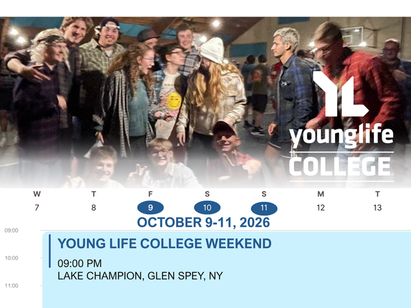 Camp Trip Image - Young Life College Weekend 2026